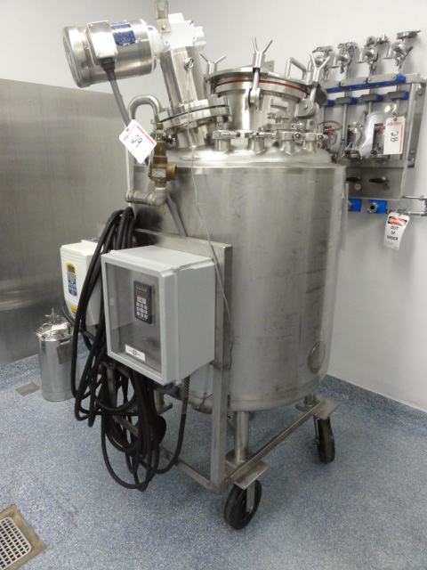 used 100 Gallon (400 Liter) Northland Stainless Inc. Sanitary Reactor. Model FB-50. Shell Rated 50 PSI/Full Vacuum @ 300 Deg.F. Jacket Rated 100/FV PSI @ 350 Deg.F. s/n 946157. Mixer is Baldor/Reliance SS 1/2 HP Mixer 330 rpm output w/ Baldor H2 Inverter Drive, Electro-Sensors Model TR400 Rate Meter.